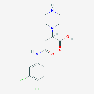 4-((3,4-Dichlorophenyl)amino)-4-oxo-2-(piperazin-1-yl)butanoic acid