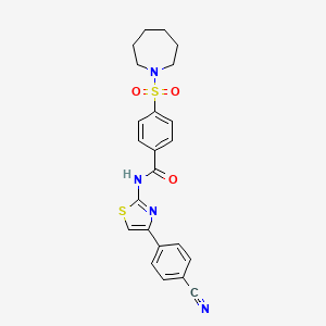 4-(azepan-1-ylsulfonyl)-N-(4-(4-cyanophenyl)thiazol-2-yl)benzamide