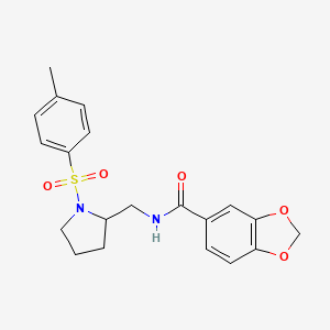 N-((1-tosylpyrrolidin-2-yl)methyl)benzo[d][1,3]dioxole-5-carboxamide