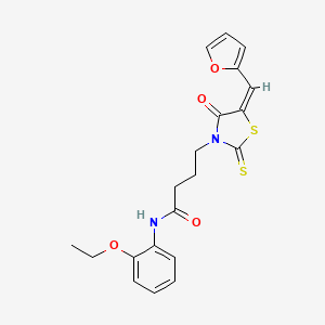 (E)-N-(2-ethoxyphenyl)-4-(5-(furan-2-ylmethylene)-4-oxo-2-thioxothiazolidin-3-yl)butanamide