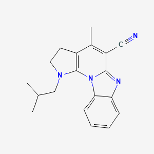 4-Methyl-1-(2-methylpropyl)-11-hydrobenzimidazolo[1,2-e]2-pyrrolino[2,3-b]pyri dine-5-carbonitrile