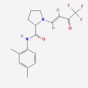 (E)-N-(2,4-dimethylphenyl)-1-(4,4,4-trifluoro-3-oxobut-1-en-1-yl)pyrrolidine-2-carboxamide