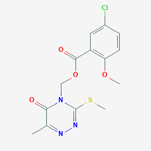 (6-Methyl-3-methylsulfanyl-5-oxo-1,2,4-triazin-4-yl)methyl 5-chloro-2-methoxybenzoate