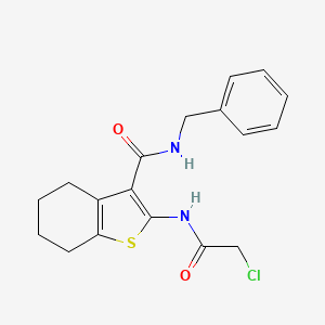 molecular formula C18H19ClN2O2S B2588570 N-benzyl-2-(2-chloroacetamido)-4,5,6,7-tetrahydro-1-benzothiophene-3-carboxamide CAS No. 851170-84-8