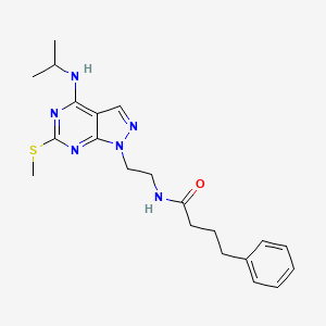 N-(2-(4-(isopropylamino)-6-(methylthio)-1H-pyrazolo[3,4-d]pyrimidin-1-yl)ethyl)-4-phenylbutanamide