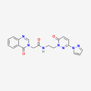N-(2-(6-oxo-3-(1H-pyrazol-1-yl)pyridazin-1(6H)-yl)ethyl)-2-(4-oxoquinazolin-3(4H)-yl)acetamide