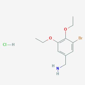 molecular formula C11H17BrClNO2 B2588578 3-Bromo-4,5-diethoxy-benzylamine hydrochloride CAS No. 1052510-28-7