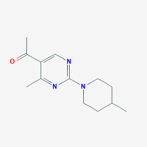 1-[4-Methyl-2-(4-methylpiperidin-1-yl)pyrimidin-5-yl]ethanone