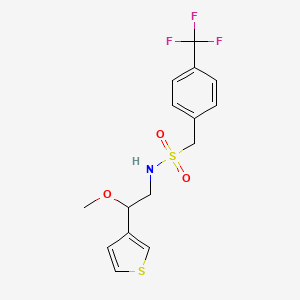 molecular formula C15H16F3NO3S2 B2588588 N-(2-methoxy-2-(thiophen-3-yl)ethyl)-1-(4-(trifluoromethyl)phenyl)methanesulfonamide CAS No. 1448133-84-3
