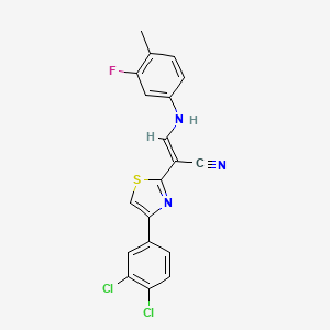 (E)-2-(4-(3,4-dichlorophenyl)thiazol-2-yl)-3-((3-fluoro-4-methylphenyl)amino)acrylonitrile