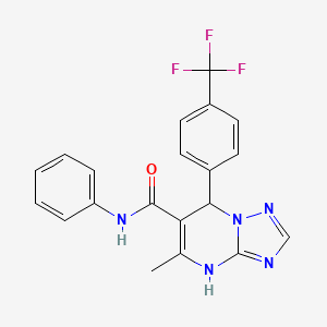 molecular formula C20H16F3N5O B2588598 5-methyl-N-phenyl-7-[4-(trifluoromethyl)phenyl]-4,7-dihydro[1,2,4]triazolo[1,5-a]pyrimidine-6-carboxamide CAS No. 767317-73-7
