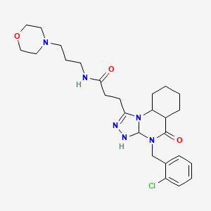 3-{4-[(2-chlorophenyl)methyl]-5-oxo-4H,5H-[1,2,4]triazolo[4,3-a]quinazolin-1-yl}-N-[3-(morpholin-4-yl)propyl]propanamide