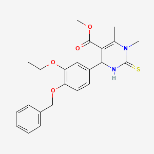molecular formula C23H26N2O4S B2588600 Methyl 4-(4-(benzyloxy)-3-ethoxyphenyl)-1,6-dimethyl-2-thioxo-1,2,3,4-tetrahydropyrimidine-5-carboxylate CAS No. 367907-64-0