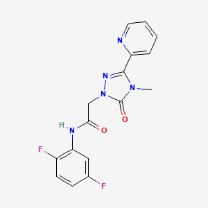 molecular formula C16H13F2N5O2 B2588601 N-(2,5-difluorophenyl)-2-(4-methyl-5-oxo-3-(pyridin-2-yl)-4,5-dihydro-1H-1,2,4-triazol-1-yl)acetamide CAS No. 1798622-37-3