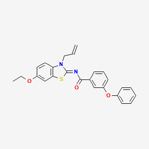 molecular formula C25H22N2O3S B2588606 (Z)-N-(3-allyl-6-ethoxybenzo[d]thiazol-2(3H)-ylidene)-3-phenoxybenzamide CAS No. 865180-77-4