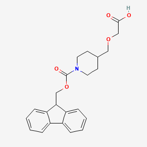 molecular formula C23H25NO5 B2588608 2-[(1-{[(9H-fluoren-9-yl)methoxy]carbonyl}piperidin-4-yl)methoxy]acetic acid CAS No. 2219379-94-7