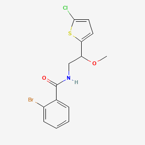 molecular formula C14H13BrClNO2S B2588609 2-bromo-N-[2-(5-chlorothiophen-2-yl)-2-methoxyethyl]benzamide CAS No. 2034597-60-7