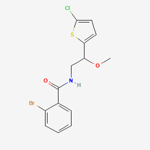 molecular formula C14H13BrClNO2S B2588609 2-bromo-N-(2-(5-chlorothiophen-2-yl)-2-methoxyethyl)benzamide CAS No. 2034597-60-7