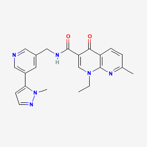 1-ethyl-7-methyl-N-((5-(1-methyl-1H-pyrazol-5-yl)pyridin-3-yl)methyl)-4-oxo-1,4-dihydro-1,8-naphthyridine-3-carboxamide
