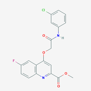 molecular formula C19H14ClFN2O4 B2588612 Methyl 4-{[(3-chlorophenyl)carbamoyl]methoxy}-6-fluoroquinoline-2-carboxylate CAS No. 1359508-65-8