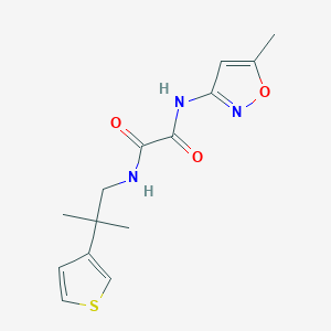 molecular formula C14H17N3O3S B2588616 N1-(2-methyl-2-(thiophen-3-yl)propyl)-N2-(5-methylisoxazol-3-yl)oxalamide CAS No. 2309601-26-9