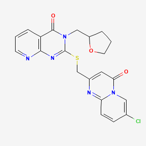 2-(((7-chloro-4-oxo-4H-pyrido[1,2-a]pyrimidin-2-yl)methyl)thio)-3-((tetrahydrofuran-2-yl)methyl)pyrido[2,3-d]pyrimidin-4(3H)-one