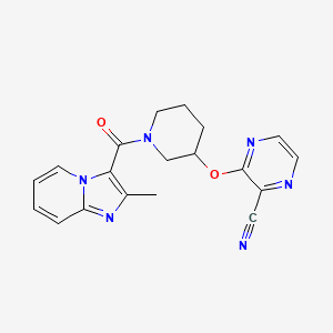 molecular formula C19H18N6O2 B2588626 3-((1-(2-Methylimidazo[1,2-a]pyridine-3-carbonyl)piperidin-3-yl)oxy)pyrazine-2-carbonitrile CAS No. 2034503-26-7