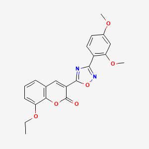 molecular formula C21H18N2O6 B2588628 3-[3-(2,4-dimethoxyphenyl)-1,2,4-oxadiazol-5-yl]-8-ethoxy-2H-chromen-2-one CAS No. 931693-86-6
