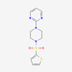 molecular formula C12H14N4O2S2 B2588629 2-[4-(2-Thienylsulfonyl)-1-piperazinyl]pyrimidine CAS No. 496777-51-6