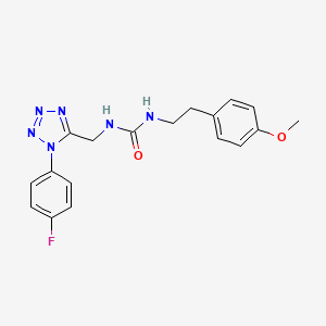 molecular formula C18H19FN6O2 B2588631 1-((1-(4-fluorophenyl)-1H-tetrazol-5-yl)methyl)-3-(4-methoxyphenethyl)urea CAS No. 941875-95-2