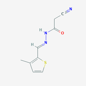 molecular formula C9H9N3OS B2588633 2-cyano-N'-[(1E)-(3-methylthiophen-2-yl)methylidene]acetohydrazide CAS No. 339015-77-9