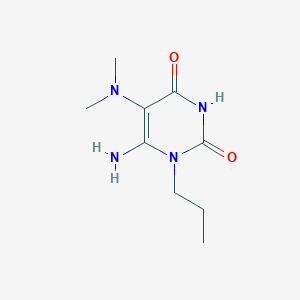 molecular formula C9H16N4O2 B2588634 6-Amino-5-(dimethylamino)-1-propyl-1,2,3,4-tetrahydropyrimidine-2,4-dione CAS No. 790232-21-2
