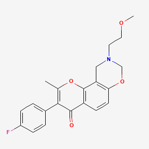 3-(4-fluorophenyl)-9-(2-methoxyethyl)-2-methyl-9,10-dihydrochromeno[8,7-e][1,3]oxazin-4(8H)-one