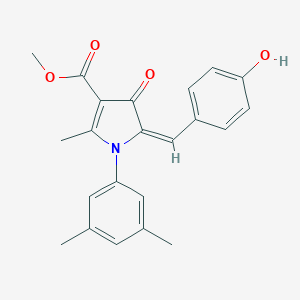 molecular formula C22H21NO4 B258864 METHYL (5E)-1-(3,5-DIMETHYLPHENYL)-5-[(4-HYDROXYPHENYL)METHYLIDENE]-2-METHYL-4-OXO-4,5-DIHYDRO-1H-PYRROLE-3-CARBOXYLATE 