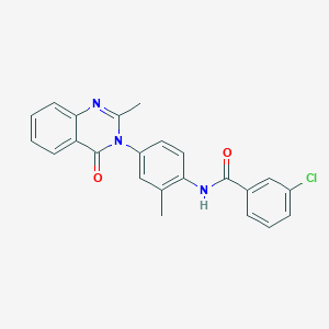 molecular formula C23H18ClN3O2 B2588641 3-chloro-N-[2-methyl-4-(2-methyl-4-oxo-3,4-dihydroquinazolin-3-yl)phenyl]benzamide CAS No. 903308-63-4