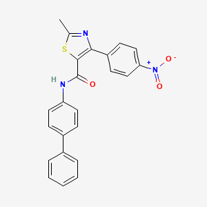 molecular formula C23H17N3O3S B2588643 N-{[1,1'-BIPHENYL]-4-YL}-2-METHYL-4-(4-NITROPHENYL)-1,3-THIAZOLE-5-CARBOXAMIDE CAS No. 306278-40-0