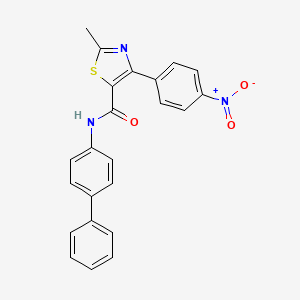 2-methyl-4-(4-nitrophenyl)-N-(4-phenylphenyl)-1,3-thiazole-5-carboxamide