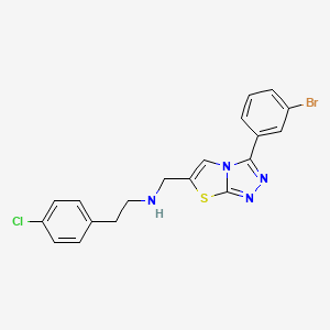 molecular formula C19H16BrClN4S B2588650 {[3-(3-bromophenyl)-[1,2,4]triazolo[3,4-b][1,3]thiazol-6-yl]methyl}[2-(4-chlorophenyl)ethyl]amine CAS No. 851081-17-9
