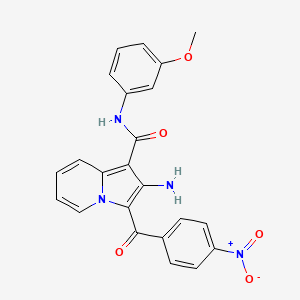 molecular formula C23H18N4O5 B2588668 2-amino-N-(3-methoxyphenyl)-3-(4-nitrobenzoyl)indolizine-1-carboxamide CAS No. 903313-40-6