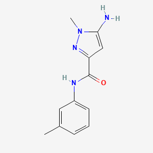 molecular formula C12H14N4O B2588670 5-amino-1-methyl-N-(3-methylphenyl)-1H-pyrazole-3-carboxamide CAS No. 1855937-36-8