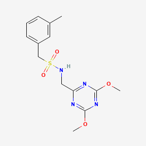 molecular formula C14H18N4O4S B2588676 N-[(4,6-dimethoxy-1,3,5-triazin-2-yl)methyl]-1-(3-methylphenyl)methanesulfonamide CAS No. 2034425-47-1