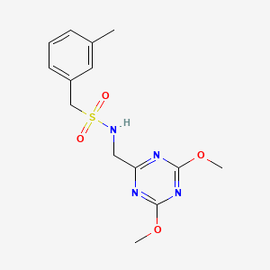 molecular formula C14H18N4O4S B2588676 N-((4,6-dimethoxy-1,3,5-triazin-2-yl)methyl)-1-(m-tolyl)methanesulfonamide CAS No. 2034425-47-1