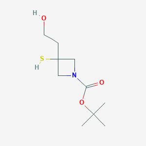 Tert-butyl 3-(2-hydroxyethyl)-3-mercaptoazetidine-1-carboxylate