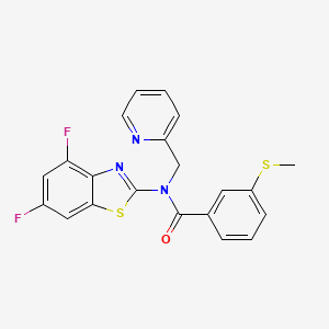 molecular formula C21H15F2N3OS2 B2588682 N-(4,6-difluoro-1,3-benzothiazol-2-yl)-3-(methylsulfanyl)-N-[(pyridin-2-yl)methyl]benzamide CAS No. 886944-17-8
