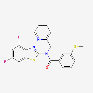 molecular formula C21H15F2N3OS2 B2588682 N-(4,6-二氟苯并噻唑-2-基)-3-(甲硫基)-N-(吡啶-2-基甲基)苯甲酰胺 CAS No. 886944-17-8