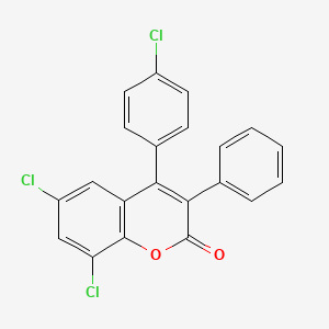 molecular formula C21H11Cl3O2 B2588693 6,8-二氯-4-(4-氯苯基)-3-苯基香豆素-2-酮 CAS No. 263364-77-8