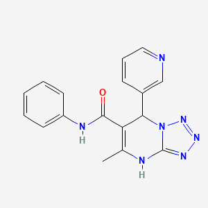 molecular formula C17H15N7O B2588694 5-甲基-N-苯基-7-(吡啶-3-基)-4,7-二氢嘧啶并[1,5-a]嘧啶-6-甲酰胺 CAS No. 361481-47-2