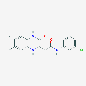 molecular formula C18H18ClN3O2 B2588704 N-(3-chlorophenyl)-2-(6,7-dimethyl-3-oxo-1,2,3,4-tetrahydroquinoxalin-2-yl)acetamide CAS No. 342615-24-1