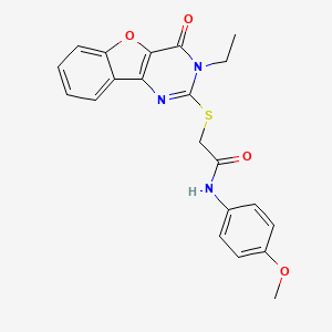 2-[(3-ethyl-4-oxo-3,4-dihydro[1]benzofuro[3,2-d]pyrimidin-2-yl)sulfanyl]-N-(4-methoxyphenyl)acetamide