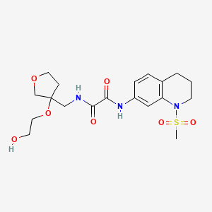 molecular formula C19H27N3O7S B2588708 N-{[3-(2-hydroxyethoxy)oxolan-3-yl]methyl}-N'-(1-methanesulfonyl-1,2,3,4-tetrahydroquinolin-7-yl)ethanediamide CAS No. 2310142-46-0